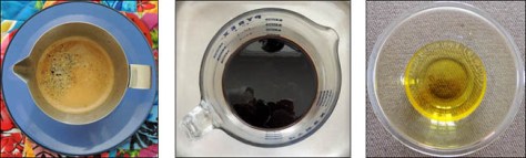 Coffee Mixture, Lye & Coffee, Melted Oils