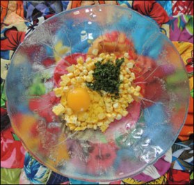 corn, egg & oregano