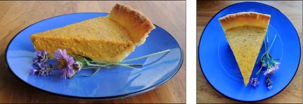 A healthy serving of pumpkin pie.