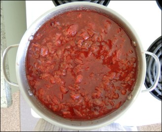 Second boiling of the sauce.